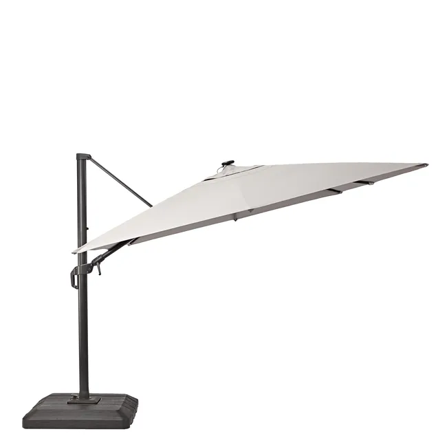 media Naterial Sonora II rechteckiger Ampelschirm Taupe 390 x 280 cm für Terrasse und Garten – Bild 1